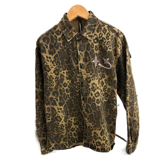 Herren Overshirt-Hemdjacke im Leopardenmuster mit gesticktem Brustlogo Shop Nory