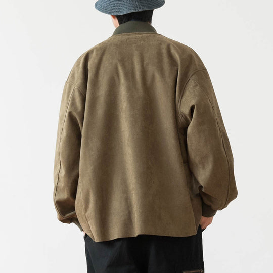Herren Lockeres Overshirt aus Veloursleder-Imitat mit Knopfleiste und großen Fronttaschen Shop Nory