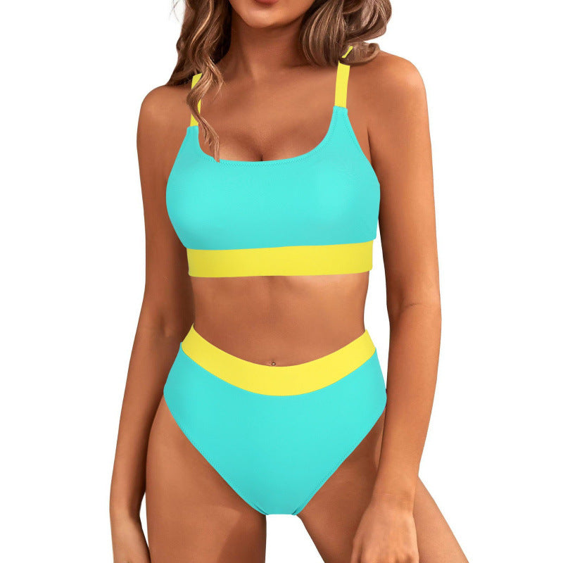Damen Bikini-Set mit hohem Bund und sportlichem Schnitt