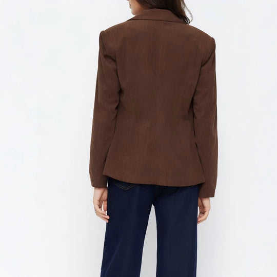 Damen Kord-Blazer mit schmaler Silhouette, schmalem Revers und Pattentaschen Shop Nory
