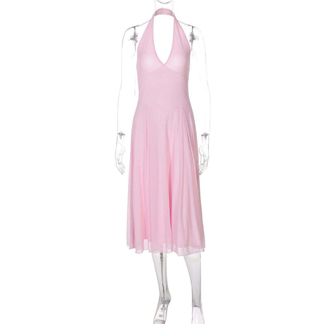 Damen Halter Maxikleid mit fließendem Schnitt