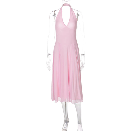 Damen Halter Maxikleid mit fließendem Schnitt