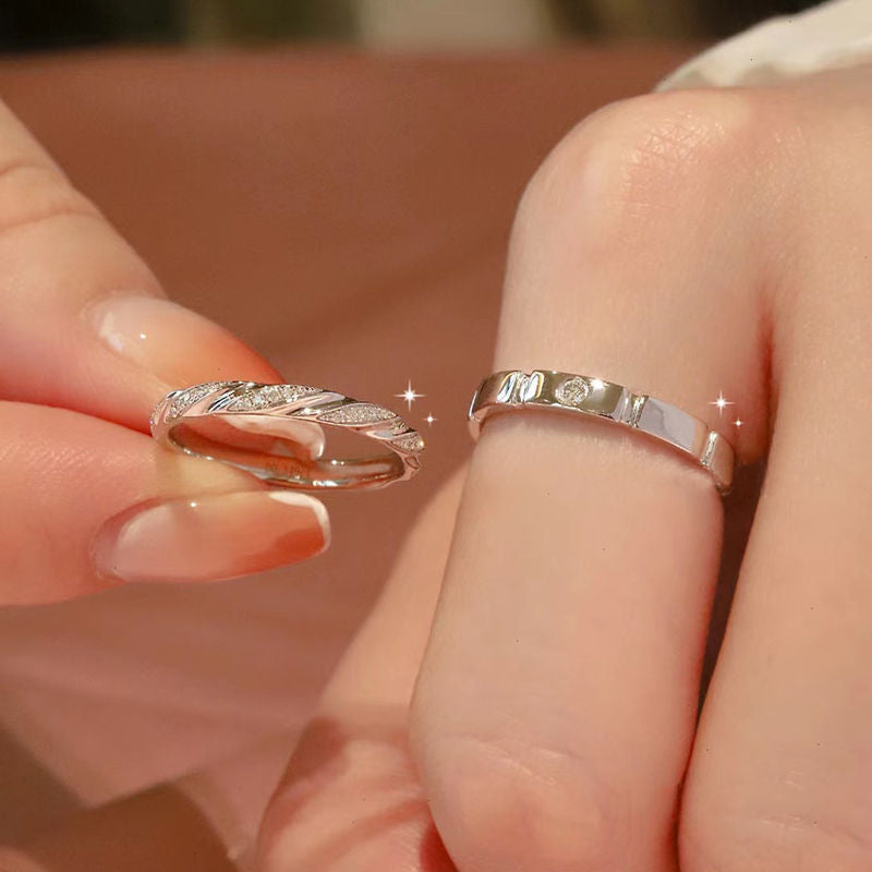 Damen Ring-Set mit kunstvollem Zopfdesign und funkelnden Zirkonia Shop Nory