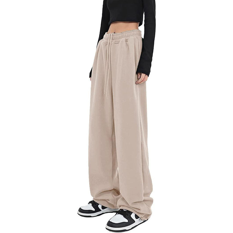 Damen nan lockerfallende Palazzohose aus Sweat mit hochgeschnittenem Komfortbund, Tunnelzug und seitlichen Eingrifftaschen Shop Nory