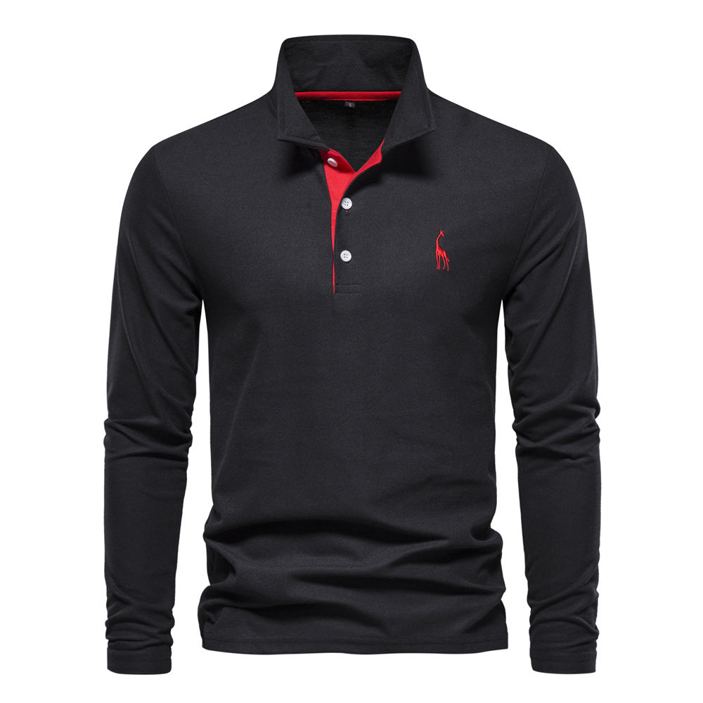 Herren Langarm Poloshirt mit modernem Kragen und atmungsaktiver Baumwollqualität ShopNory