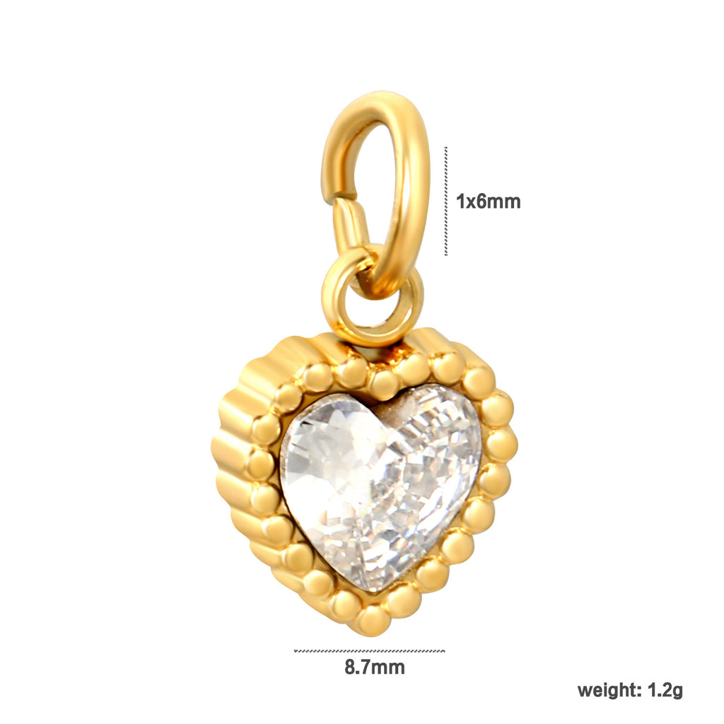 Damen Herzförmiger Anhänger mit funkelndem Kristall und luxuriöser Goldbeschichtung Shop Nory