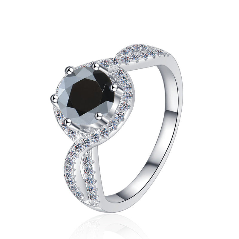 Damenring mit elegantem doppeltem Design und gediegenem Zirkonia-Besatz Shop Nory