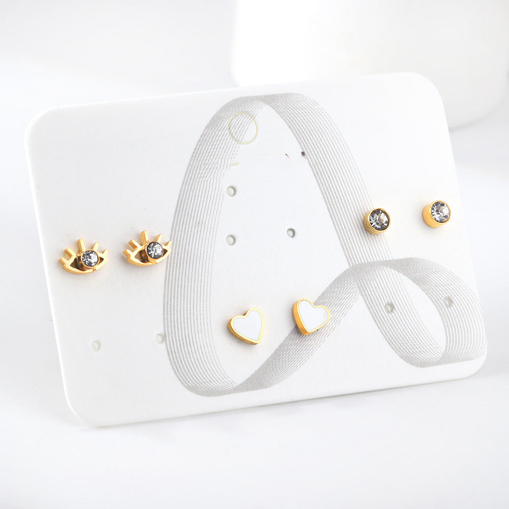 Damen Ohrstecker im Herzen-Design mit buntem Emaille Shop Nory