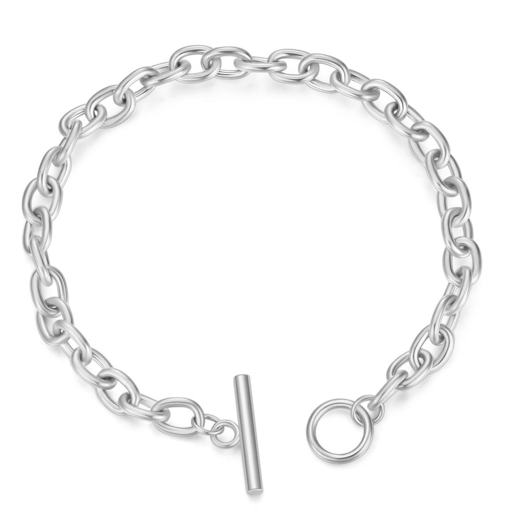 Damen Edelstahlarmband mit modernem Kettendesign und stilvollem Toggle-Verschluss Shop Nory