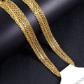 Damen mehrlagige Edelstahl-Halskette mit elegantem Goldüberzug Shop Nory