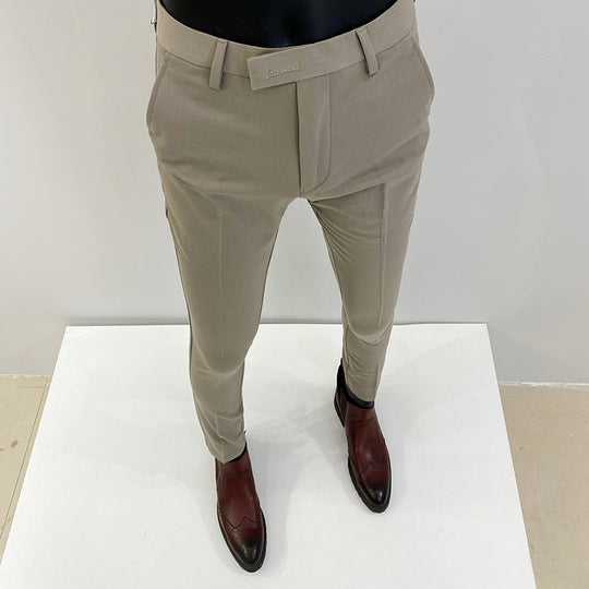 Herren schlanke elegante Anzughose mit Stretchbund, Bügelfalte und schmal zulaufendem Bein Shop Nory