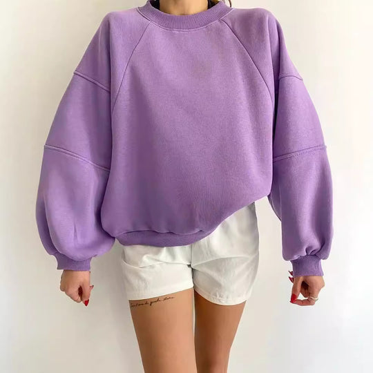 Damen Komfort-Loungewear Kombination Oversize-Sweatshirt mit High-Waist Biker-Shorts Shop Nory