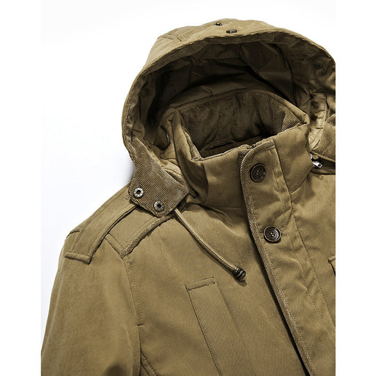 Herren Gefütterter Canvas-Fieldparka mit Sherpa-Innenfutter und Kapuzenkragen Shop Nory