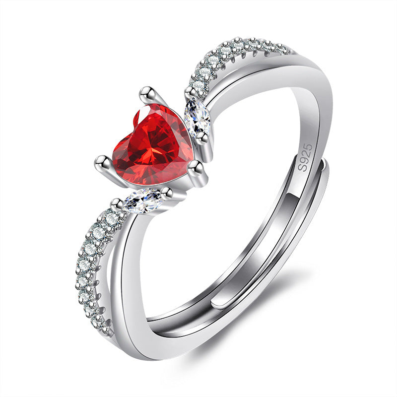 Damen Herzring mit funkelnden Zirkonia-Akzenten Shop Nory