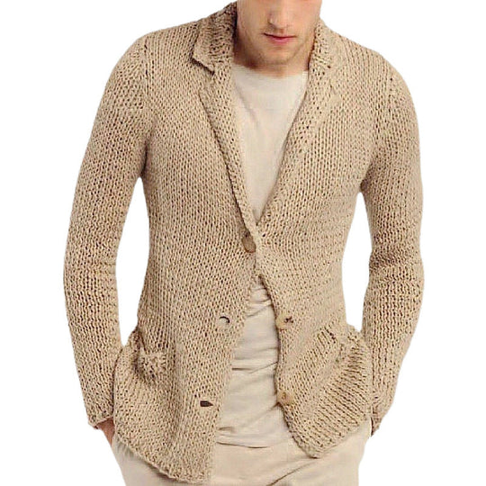 Herren Strickblazer mit natürlichem, rustikalem Design und praktischen Taschen