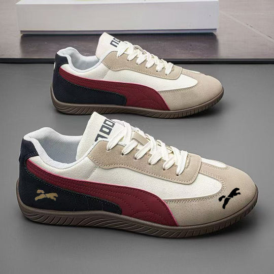 Herren Retro-Lowtop-Sneaker aus Wildlederimitat mit kontrastierendem Seitenstreifen und profilierter Gummisohle Shop Nory