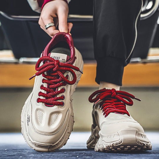 Damen klobige Plateausneaker mit perforiertem Obermaterial gepolstertem Knöchelkragen und griffiger Wellenlaufsohle Shop Nory