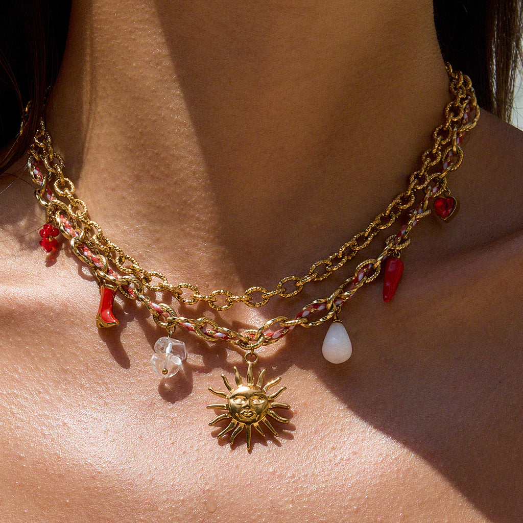 Damen Kette mit charmanten Anhängern und hypoallergener Edelstahlverarbeitung Shop Nory
