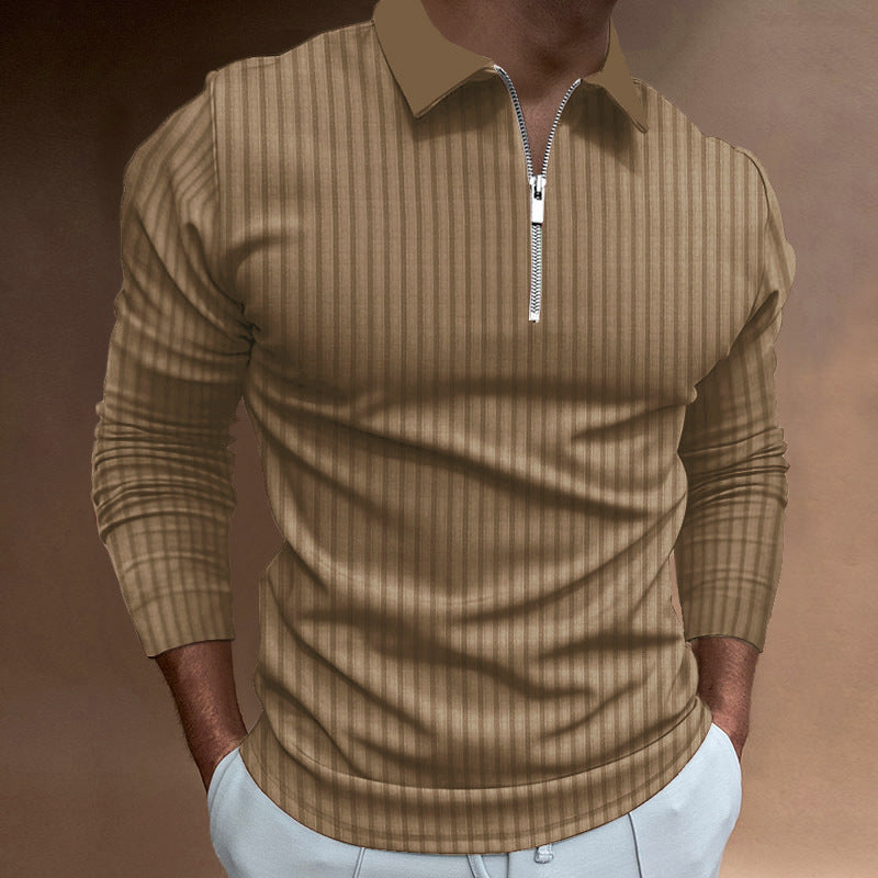Herren Poloshirt mit elegantem Reißverschluss und strukturiertem Design
