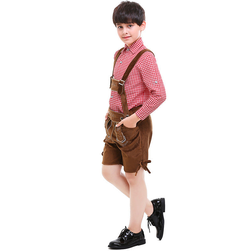 Unisex nan traditionelle Kinderlederhose mit verstellbaren Trägern und feiner Stickerei Shop Nory