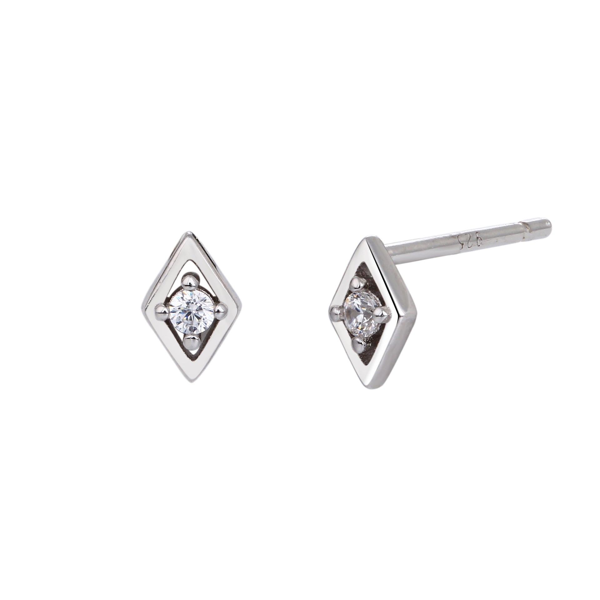 Damen Ohrstecker mit luxuriösem Zirkonakzent aus 925 Sterling Silber Shop Nory