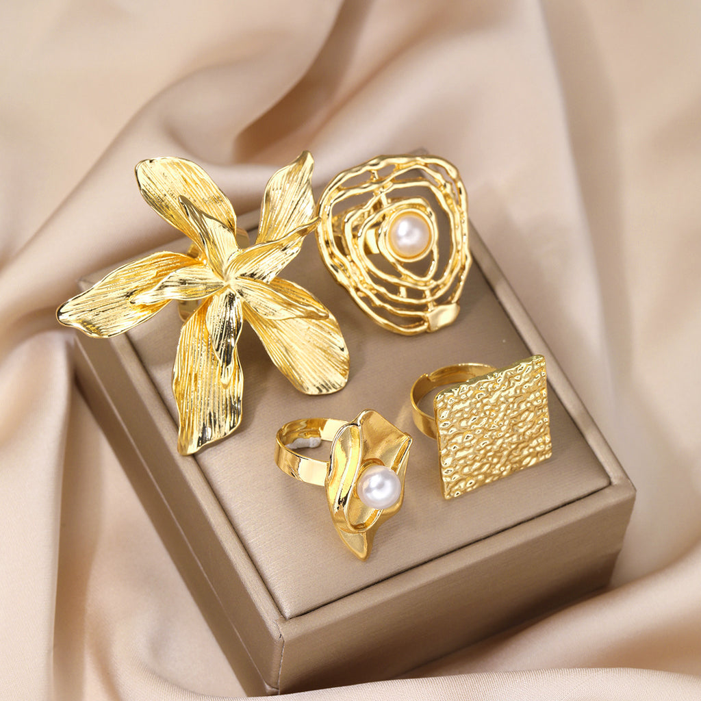 Damen elegantes und künstlerisches Ring-Set Shop Nory