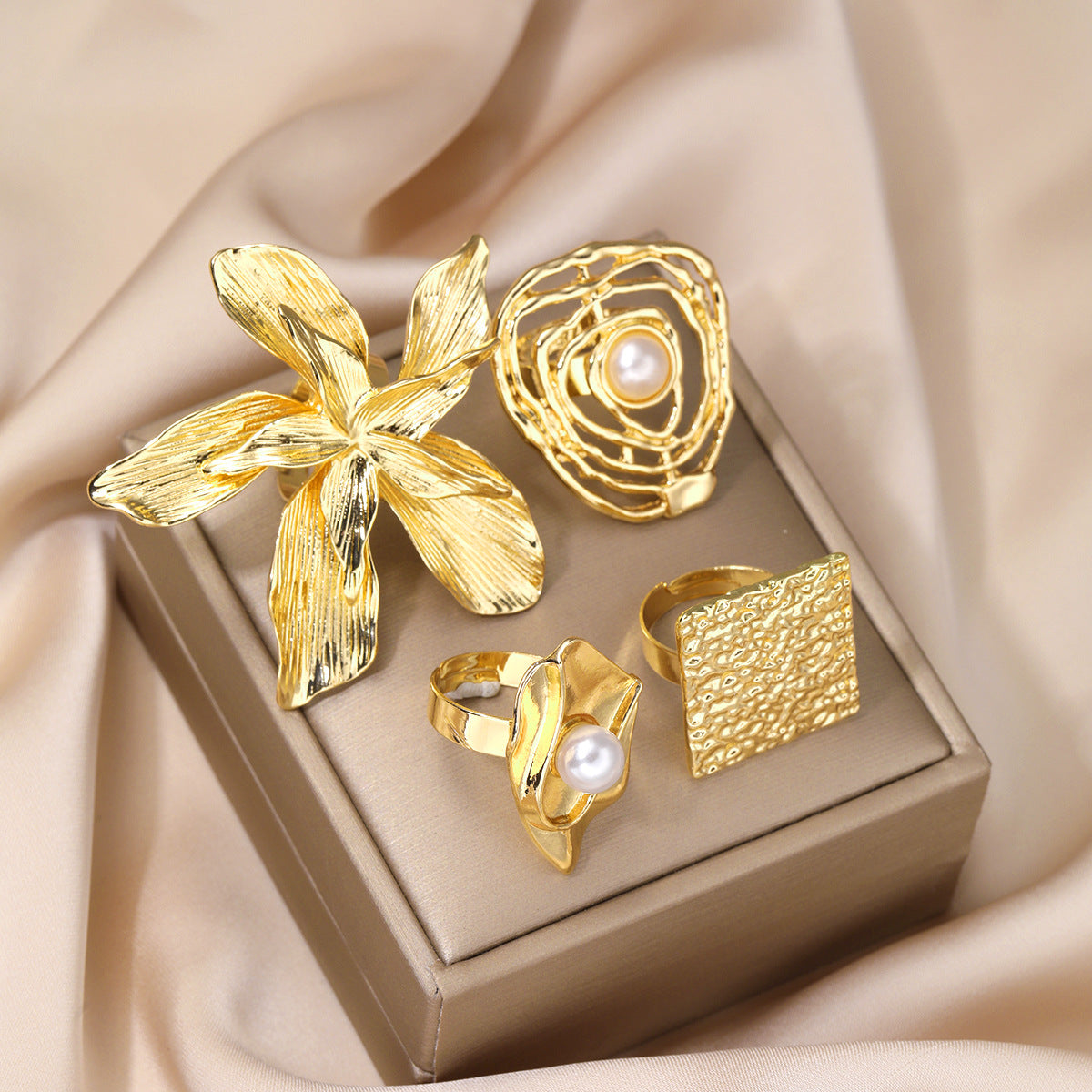 Damen elegantes und künstlerisches Ring-Set Shop Nory