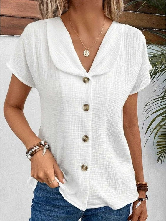 Elegante und Stilvolle Button-Down-Bluse mit Kragen