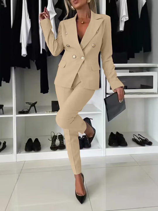 Damen Doppelreihiger taillierter Hosenanzug mit Slim-Hose Shop Nory