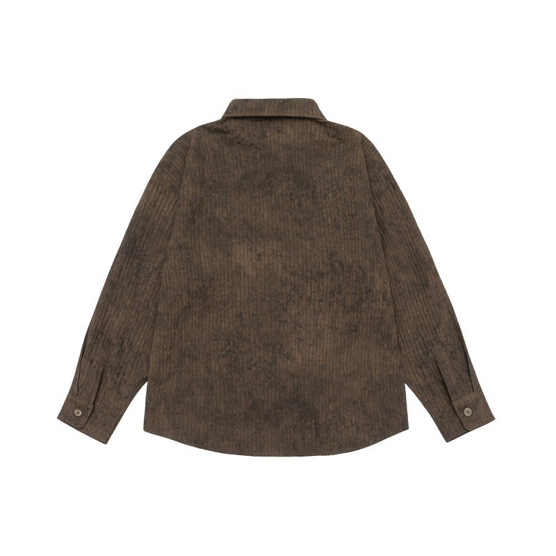 Unisex Leichtes Oversize-Hemdjacken-Shirt mit gewaschener Struktur und Brusttasche Shop Nory