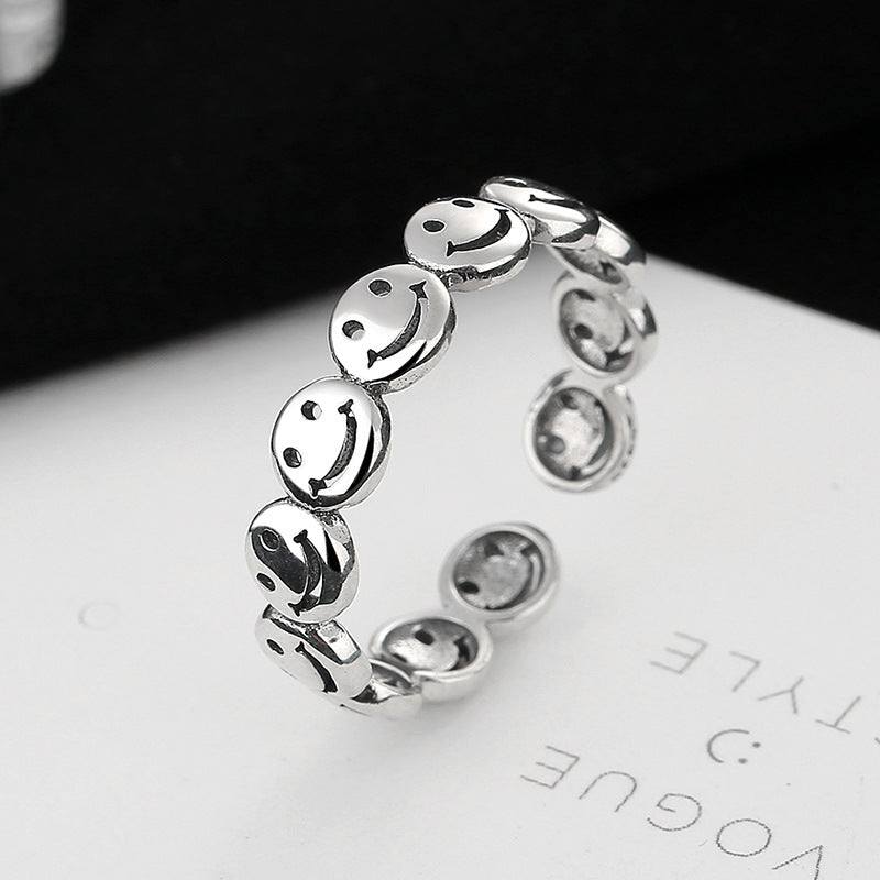 Damen Ring mit fröhlichem Smileymotiv Shop Nory
