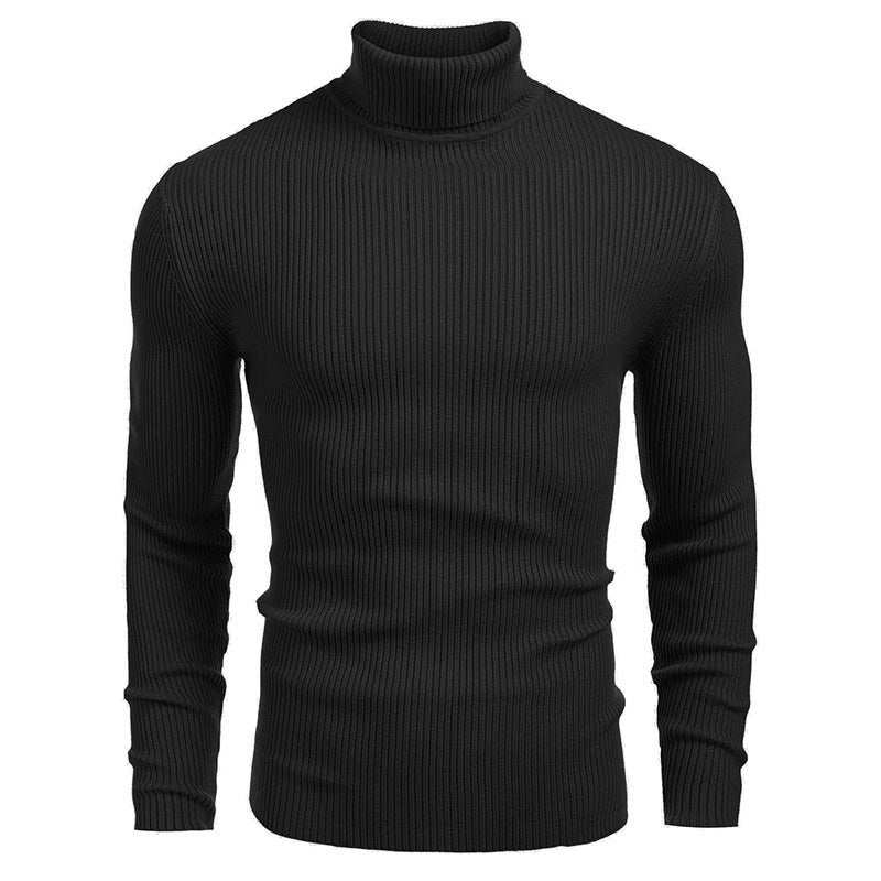 Herren Rollkragenpullover aus feinem Rippstrickmaterial