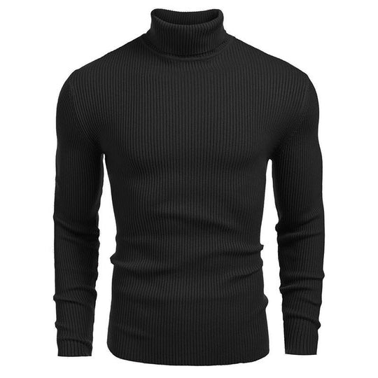 Herren Rollkragenpullover aus feinem Rippstrickmaterial