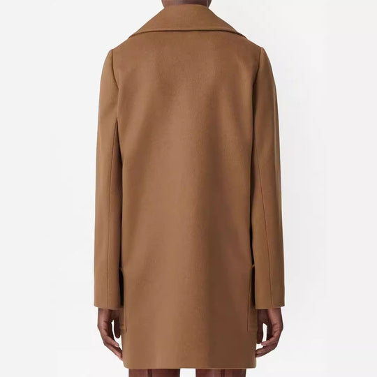 Damen Kurzmantel im minimalistischen Doppelreiher aus Wollmix mit weitem Revers Shop Nory