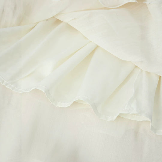 Damen Maxikleid mit Volant‑Cape, mehrlagigem Stufenrock und Stehkragen Shop Nory