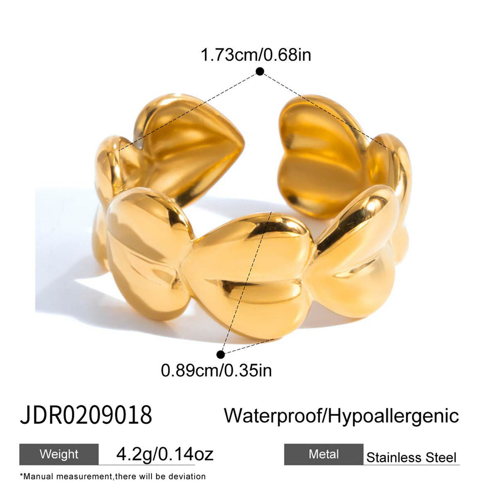 Damen offenes Armband mit herzförmigem Design aus hypoallergenem Edelstahl Shop Nory