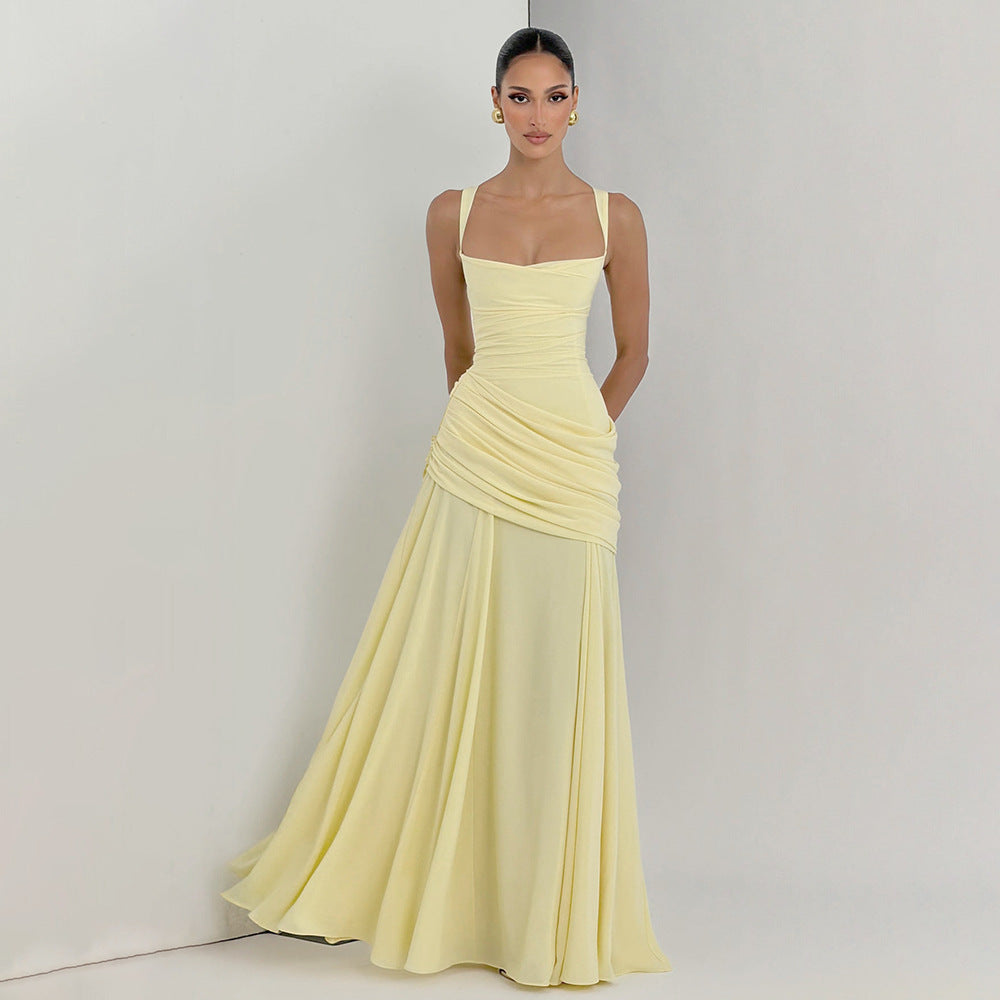 Damen Elegantes Abendkleid mit Off-Shoulder-Design und Fließendem Cape