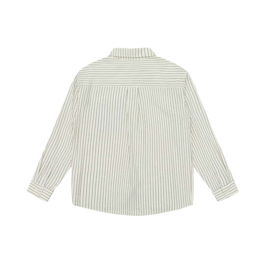 Unisex Lässiges Oversize‑Hemd mit vertikaler Nadelstreifenstruktur und kontrastierter Brusttasche Shop Nory