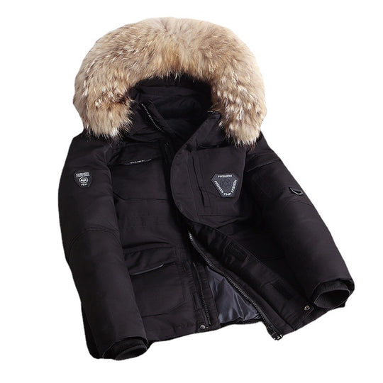 Herren Robuster Winterparka mit Kunstfellkapuze, wattierter Thermofütterung und Multifunktionstaschen Shop Nory