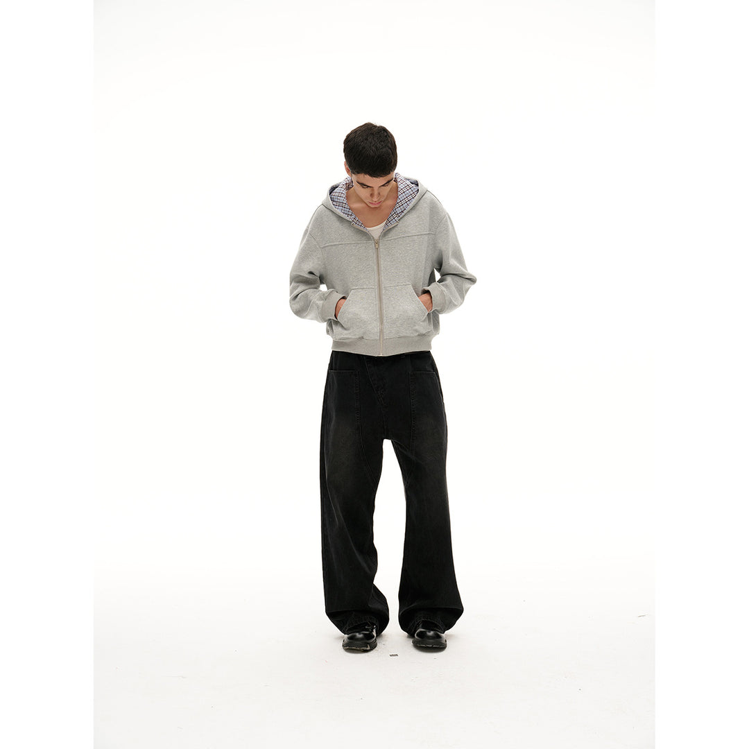 Unisex Kapuzenjacke mit Karofutter und durchgehendem Reißverschluss Shop Nory
