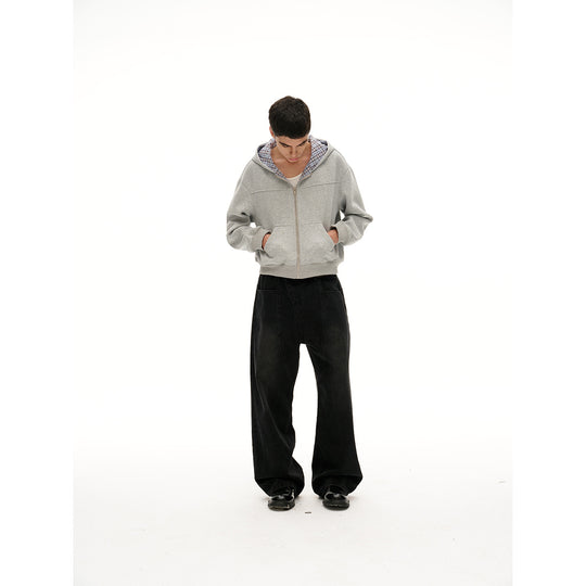 Unisex Kapuzenjacke mit Karofutter und durchgehendem Reißverschluss Shop Nory