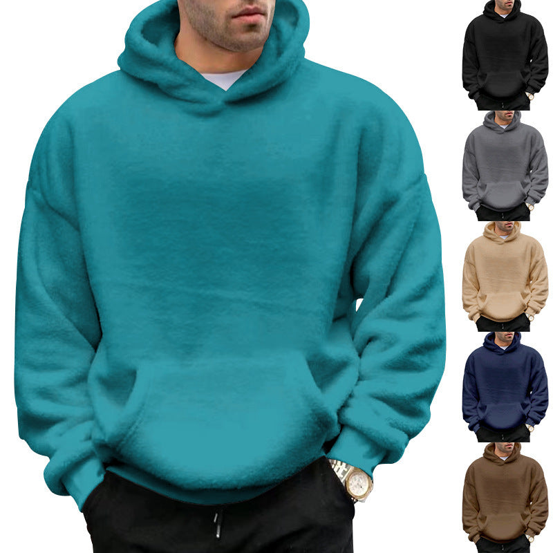 Unisex nan kuscheliger Kapuzenpullover aus Teddyplüsch mit Kängurutasche Shop Nory