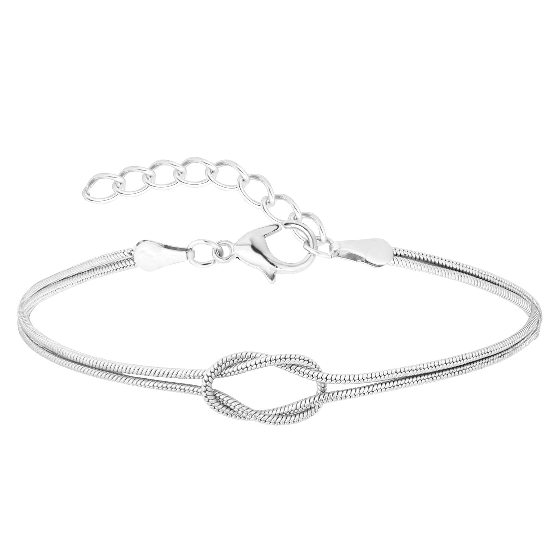 Damen Armband mit elegantem Knoten-Design und doppeltem Gliederketten-Layout Shop Nory