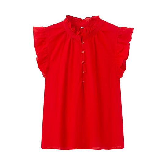 Damenbluse mit Rüschen und Knopfleiste