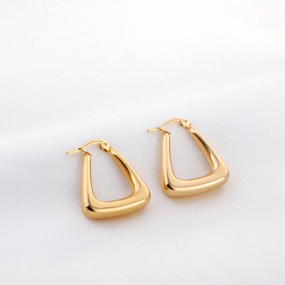Damen Hängende Creolen aus hochwertigem Edelstahl mit goldplattierter Oberfläche Shop Nory