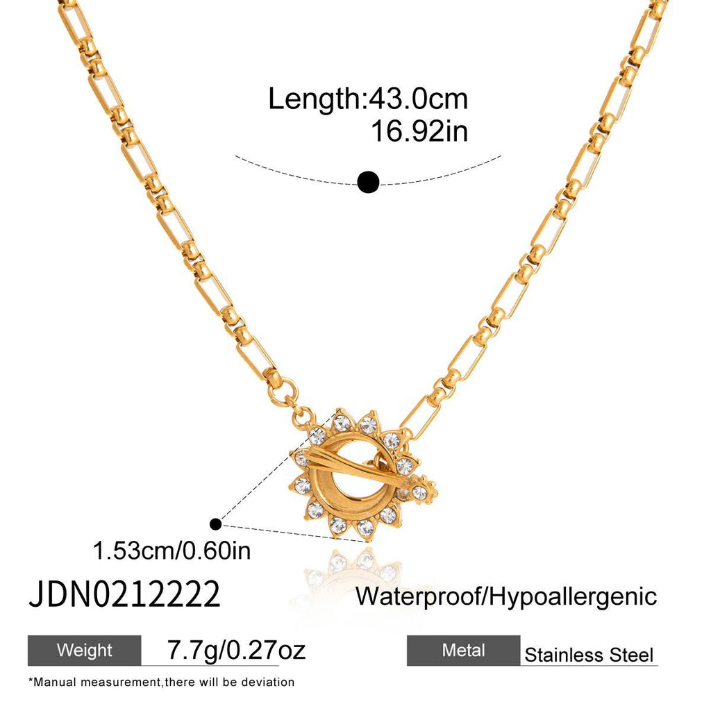 Damen Halskette mit hochwertigem Edelstahl, hypoallergener Verarbeitung und elegantem Sonnenanhänger Shop Nory