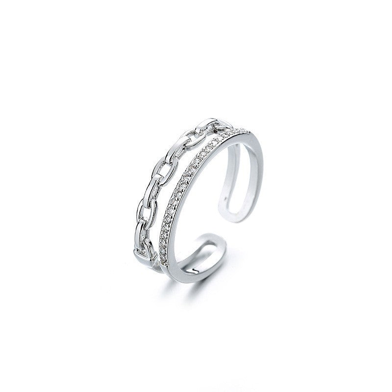 Damen Offener Ring mit elegantem Design und funkelnden Zirkonia Shop Nory
