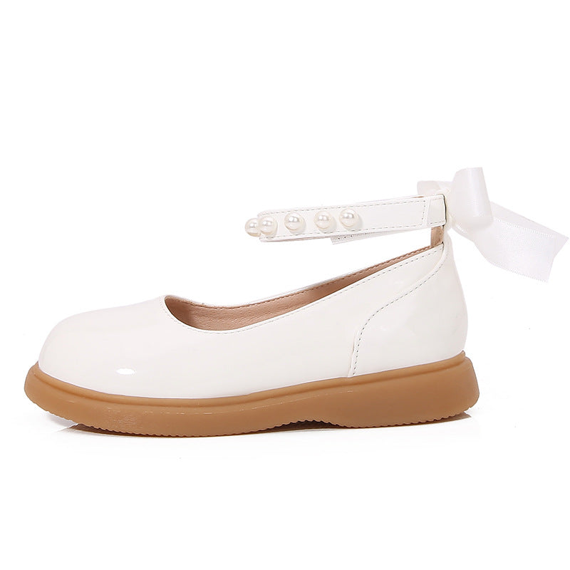 Mädchen Ballerina Schuhe mit Perlen- und Schleifendetail