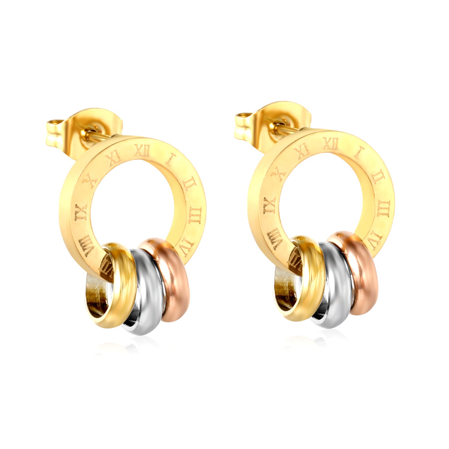 Damen Creolen mit drehbarem Ringdesign und goldfarbenen Akzenten Shop Nory