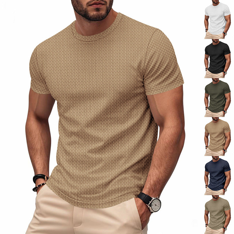 Herren Kurzarm T-Shirt mit strukturiertem Design und atmungsaktiver Baumwolle